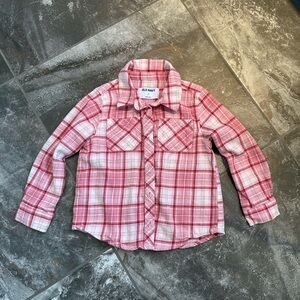 Old Navy pink Plaid Button-Up Shirt